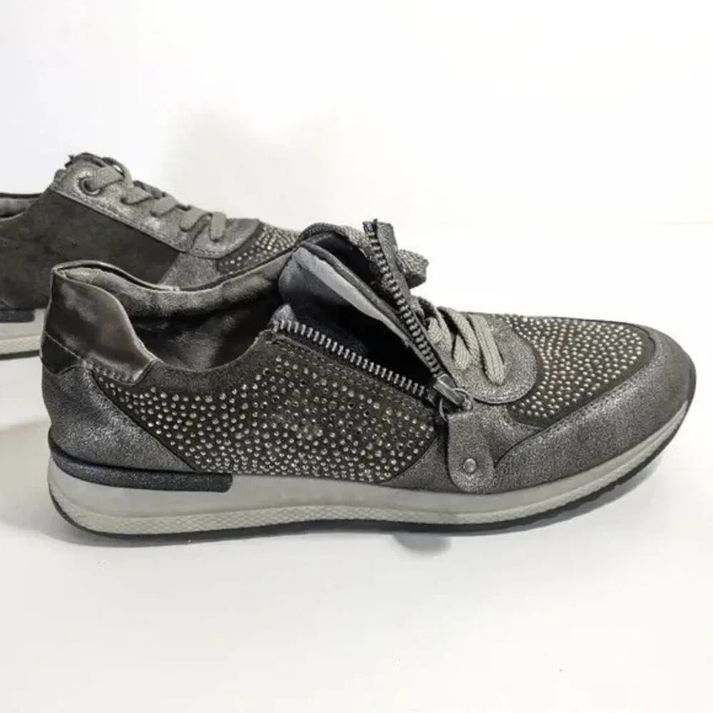 Remonte Soft Rhinestone Metallic Soraya Sneakers - Size EU 37 / US 6 - 6.5 Women
